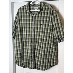 Carhartt  Green Plaid  SS Button Down Mens Shirt Sz. 2XL